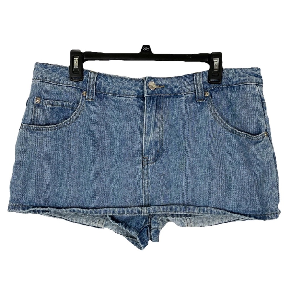 Edikted Denim Skort XL Baddie Glam Edgy Y2K Streetwear Mini Club